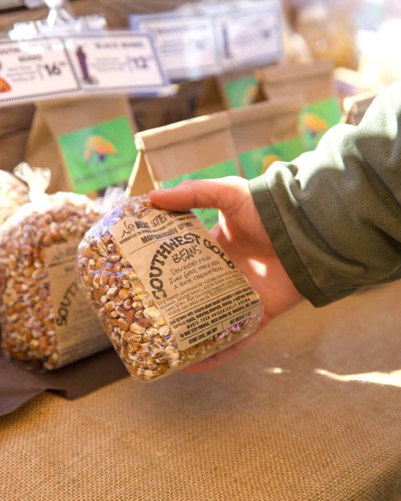 The Mid-Atlantic Grain Stand offers locally grown grains and pantry staples such as dried beans. 